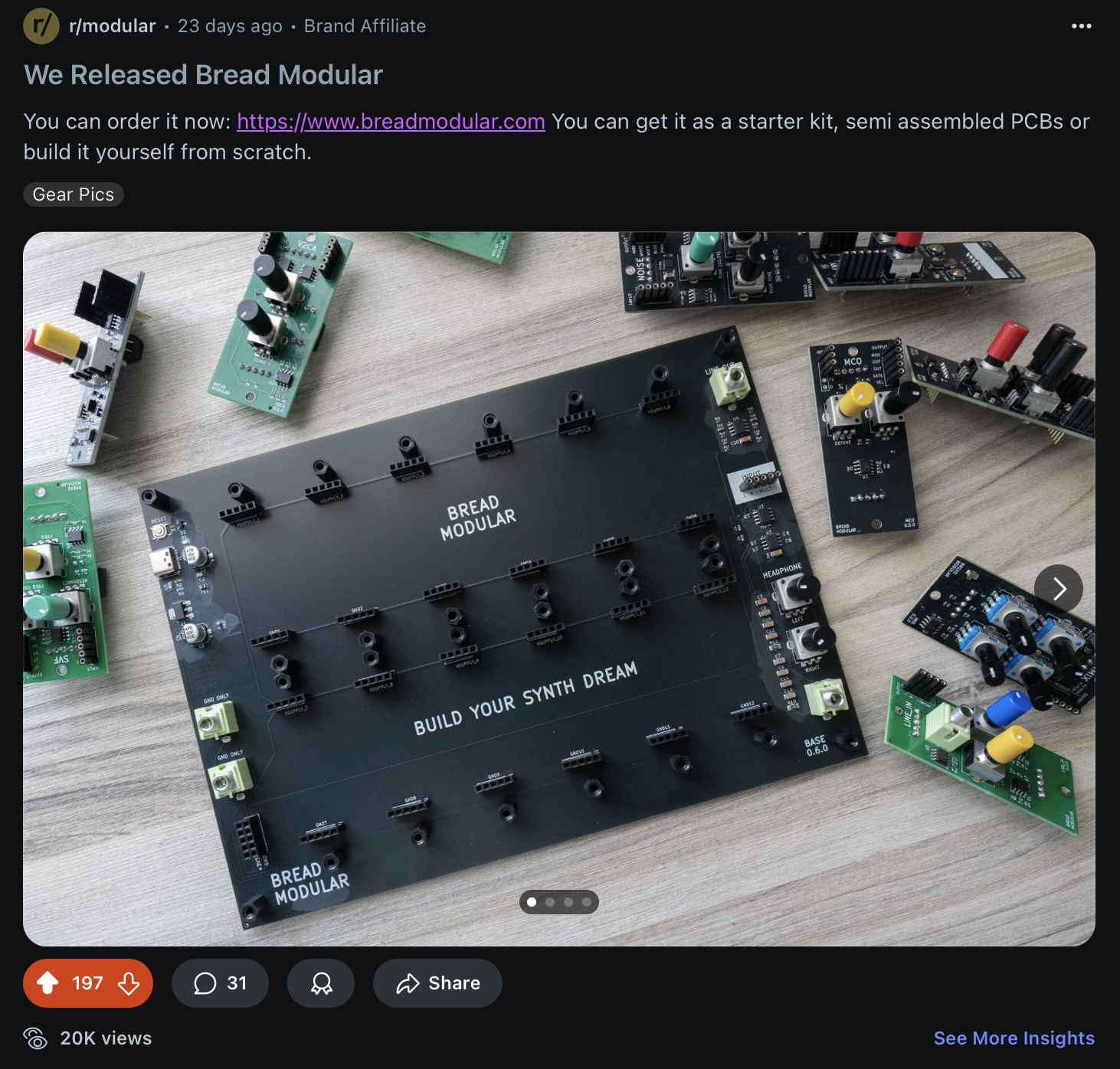 Bread Modular Reddit Launch Post